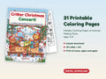 Critter Christmas Concert printable coloring pages