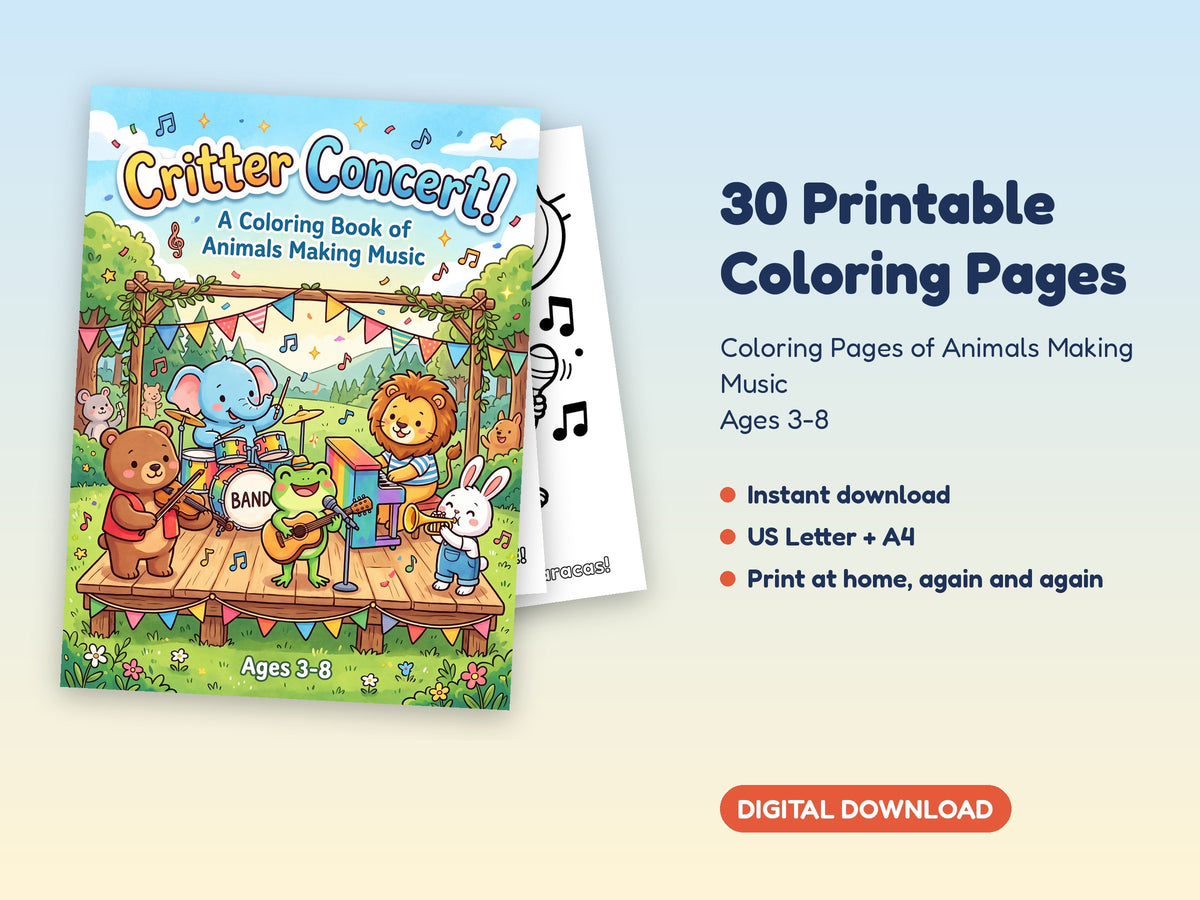 Critter Concert! Coloring Pages – Classroom License